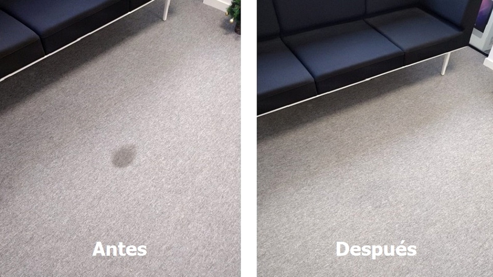 Antes y después de limpieza de alfombra Casa Limpia